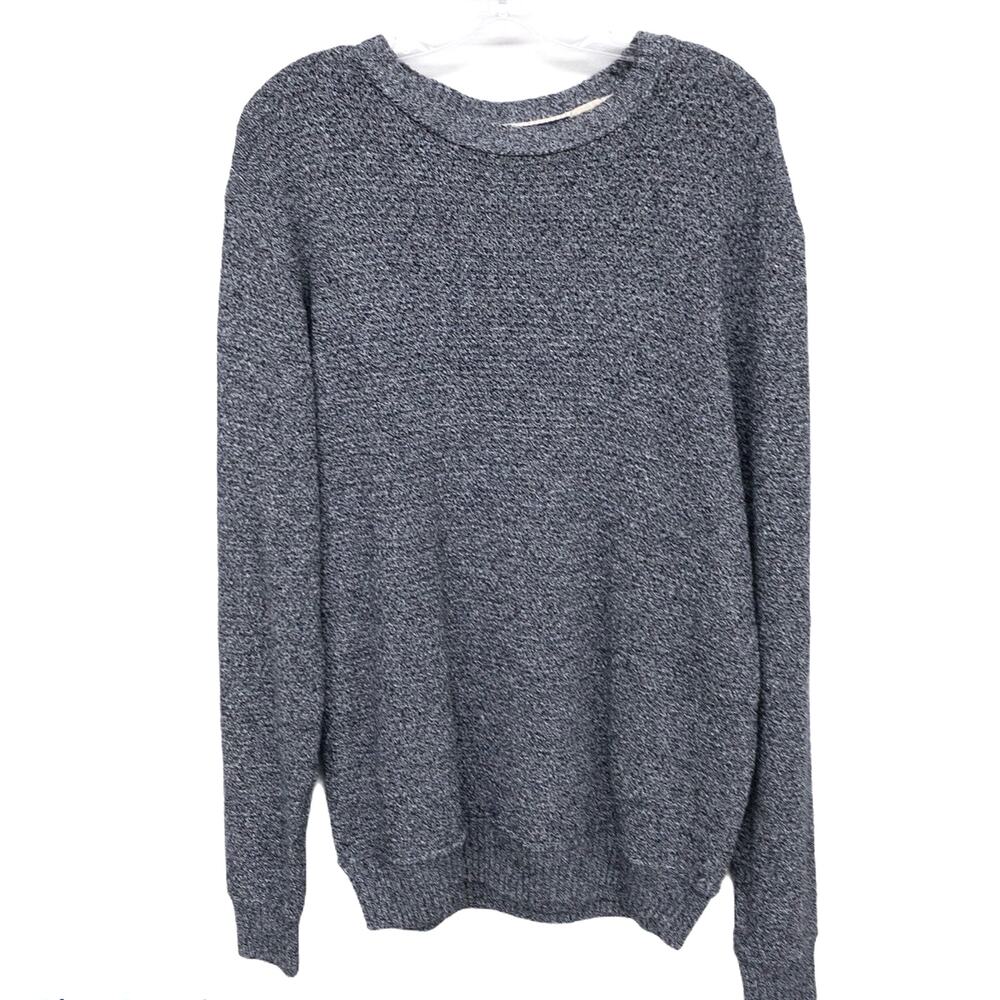 Weatherproof Men's Crewneck Pullover Sweater L Charcoal Marled Knit Cotton